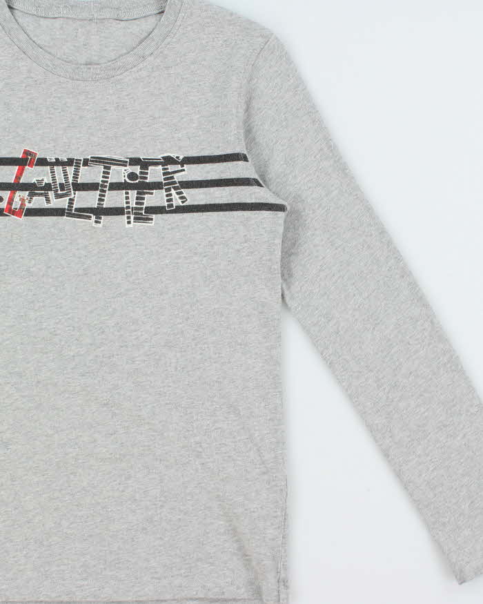 Vintage Y2K 00s John Paul Gaultier Marl Grey Long Sleeve Crewneck T-Shirt - Youth L