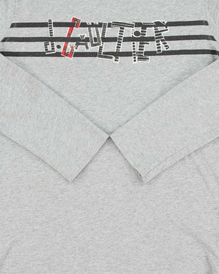Vintage Y2K 00s John Paul Gaultier Marl Grey Long Sleeve Crewneck T-Shirt - Youth L