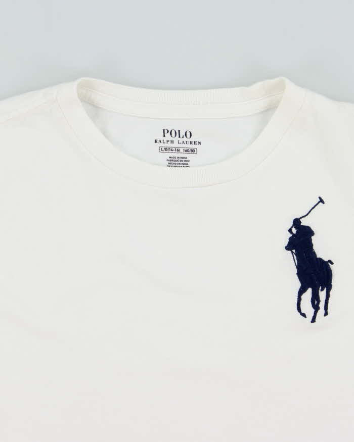 Vintage Polo Ralph Lauren Big Pony Heavyweight Crewneck T-Shirt - Youth L
