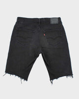 Vintage Levi's 541 Black Wash Raw Hem Denim Shorts - W34 L16