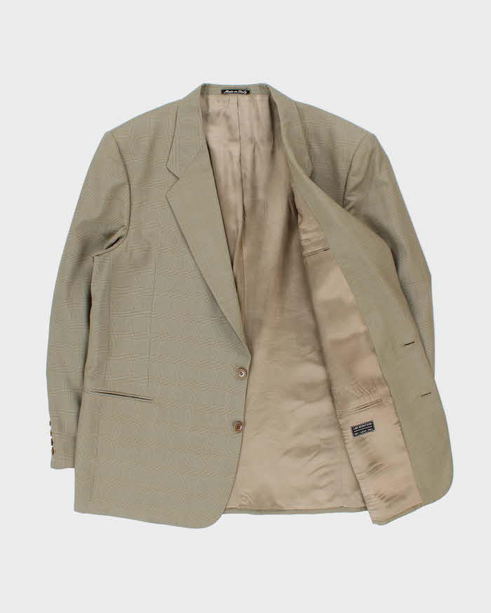 Vintage 1980s Valentino Uomo Wool Houndstooth Check Single Breasted Blazer - XXL