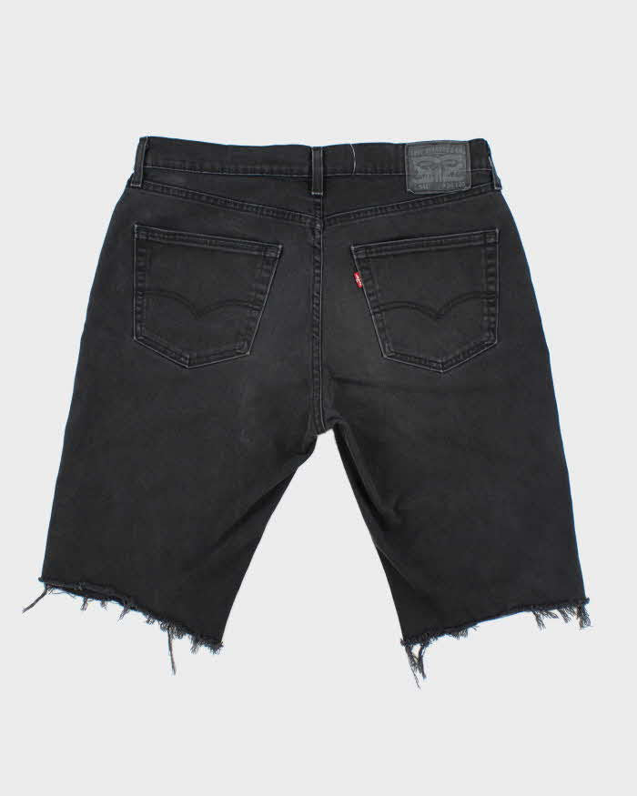 Vintage Levi's 541 Black Wash Raw Hem Denim Shorts - W34 L16