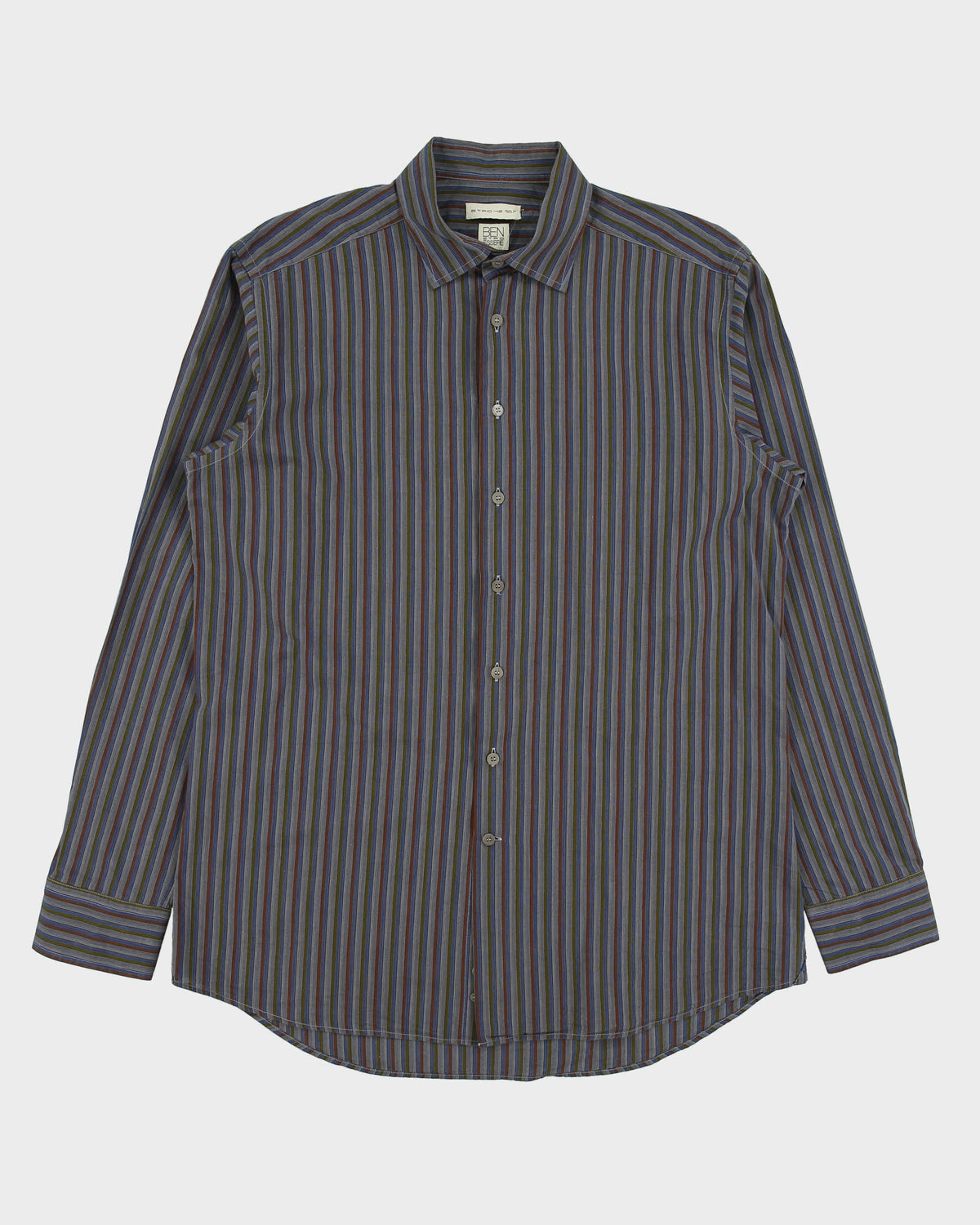 Vintage Etro Lightweight Striped Long Sleeve Shirt - L