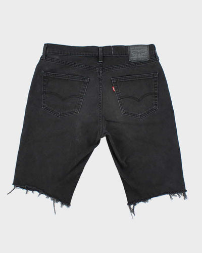 Vintage Levi's 541 Black Wash Raw Hem Denim Shorts - W34 L16