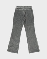 Vintage Y2K 00s Guess Jeans Women's Low Rise Velour Stretch Denim Made In USA Patch Pocket Bootcut Trousers - W27 L28