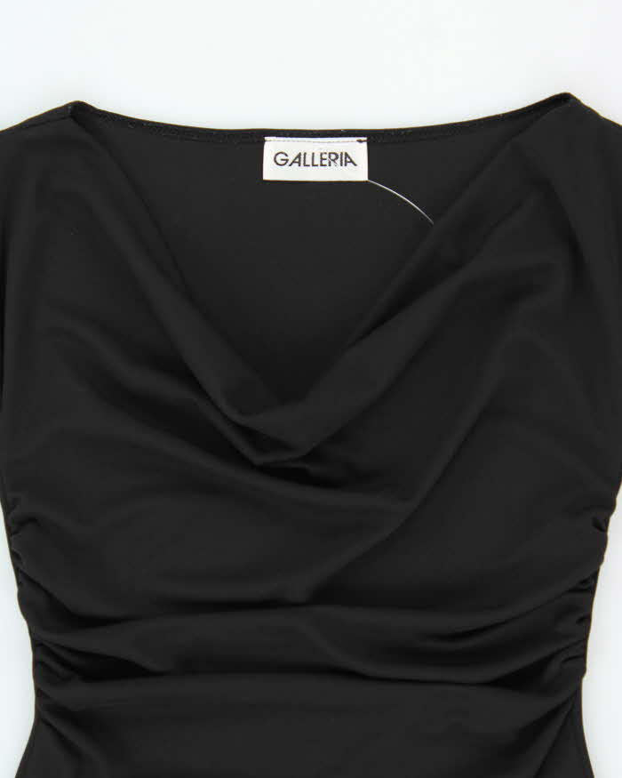 Vintage 1990s Galleria Cowl Neck Double Leg Split Dress - S