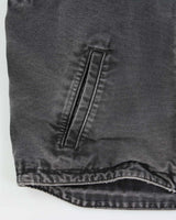 Vintage Carhartt 101 BLK Duck Canvas Fleece Lined Hooded Workwear Vest - L