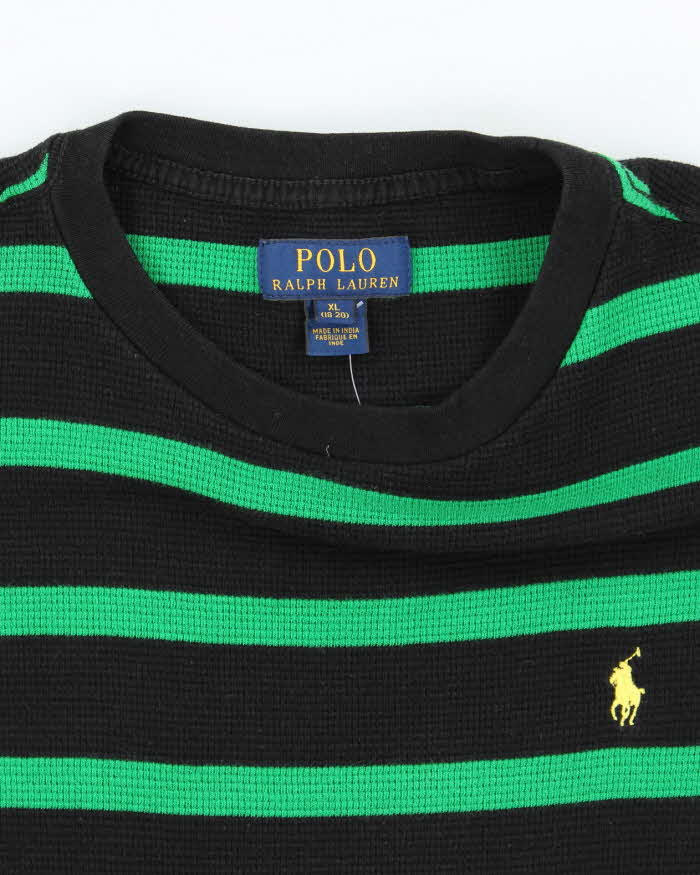 Vintage 2000's Ralph Lauren Waffle Striped Long Sleeve T-Shirt - XL