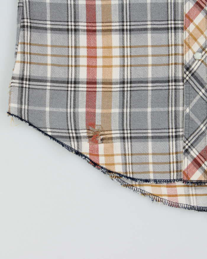 Vintage 1980s Wrangler Made In USA Plaid Long Sleeve Western Flannel Shirt - M