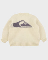 Vintage Y2K 00s Quiksilver Women's Cream Wool Chunky Logo Crewneck Jumper - M