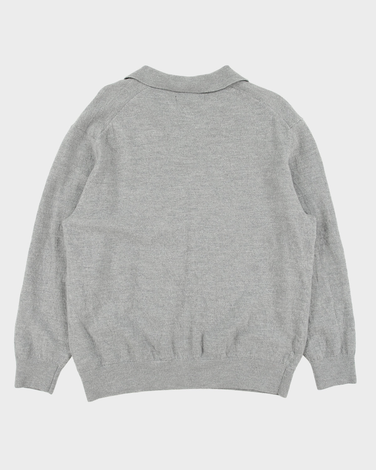 Vintage Y2K 00s Christian Lacroix Marl Grey Merino Wool Collared Knit Jumper - XXL