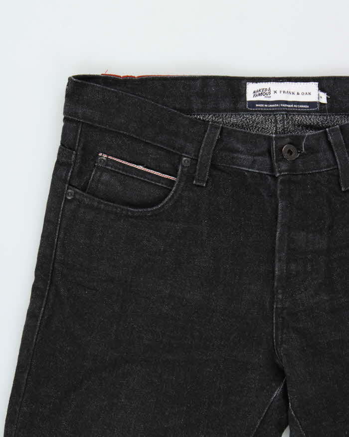 Naked & Famous x Frank & Oak Black Selvedge Twisted Welt Slim Fit Denim Jeans - W34 L34
