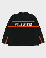 Vintage Harley Davidson Embroidered Spell Out Quarter-Zip Fleece - XXL