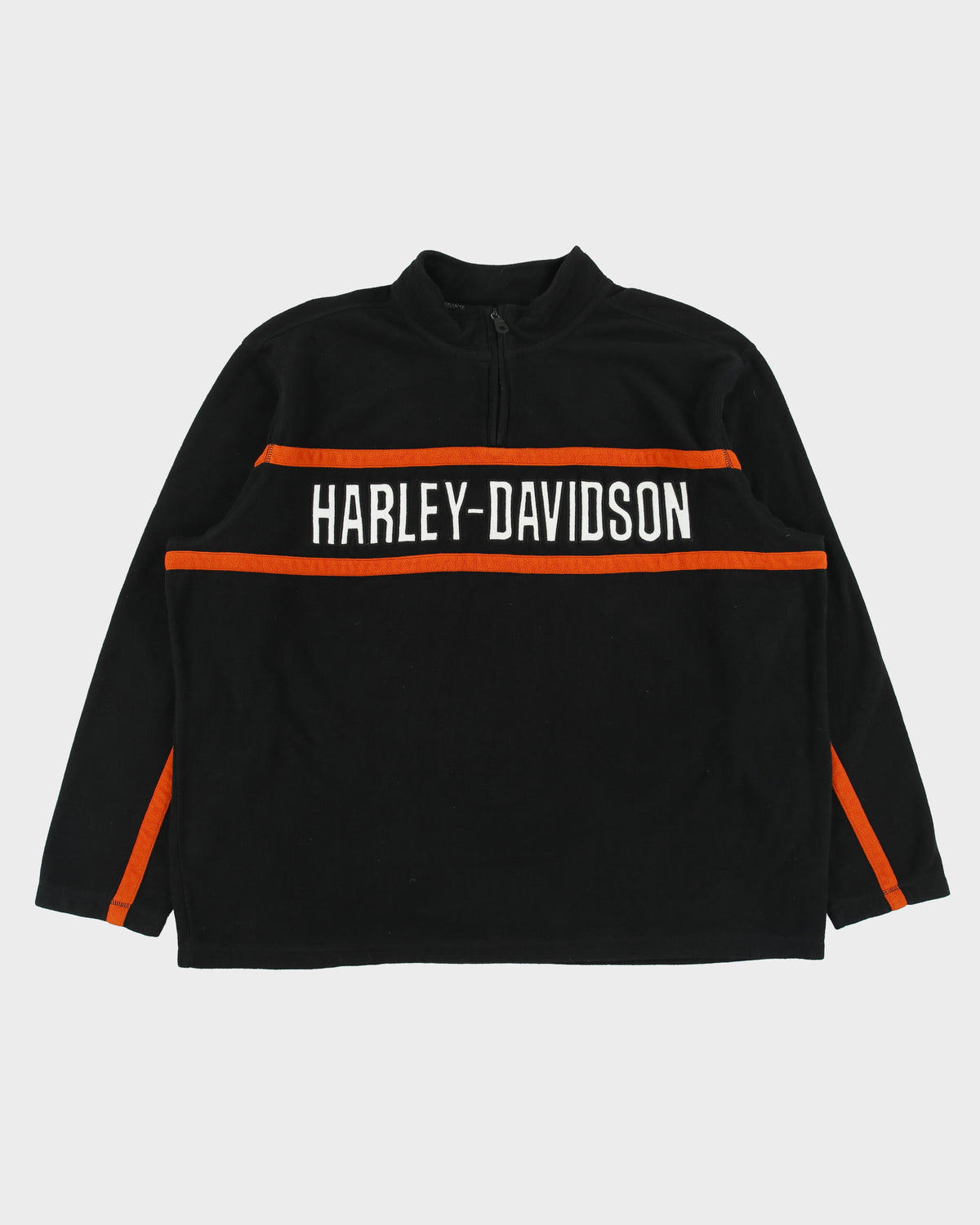 Vintage Harley Davidson Embroidered Spell Out Quarter-Zip Fleece - XXL
