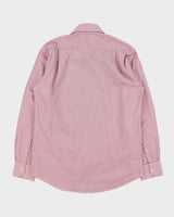 Vintage 1990s Balmain Houndstooth Check Long Sleeve Dress Shirt - M
