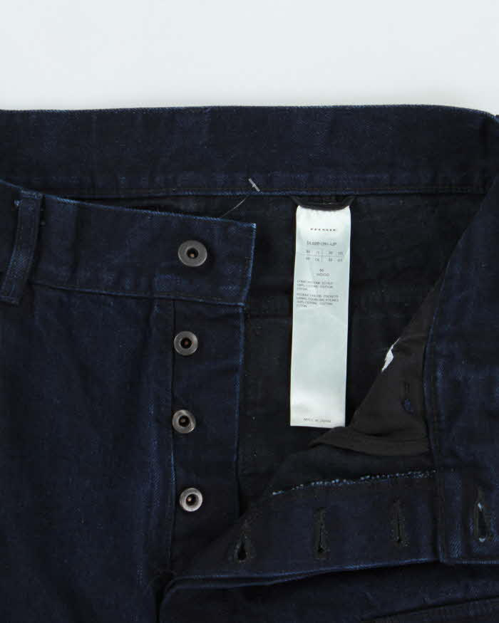 SS2017 Rick Owens DRKSHDW Japanese Selvedge Indigo Denim Cargo Shorts - W32