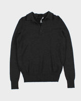 Vintage 00s Bikkembergs Wool Button Collared Knit Jumper - XL