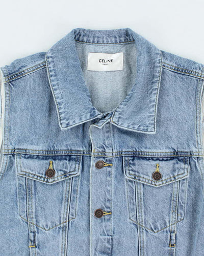 Vintage 2000's Celine Light Wash Denim Gilet - M