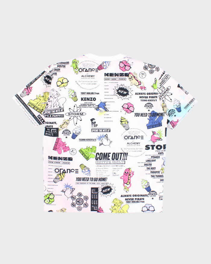 Vintage 00s Kenzo All Over Print T-shirt - M