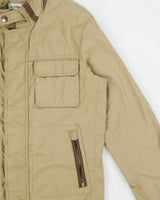 Vintage Y2K 00s Le Chateau Khaki Shell Cafe Racer Moto Jacket - S
