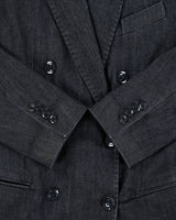 AW2015 Armani Exchange Women's Raw Indigo Denim Double Breasted Blazer Jacket - L