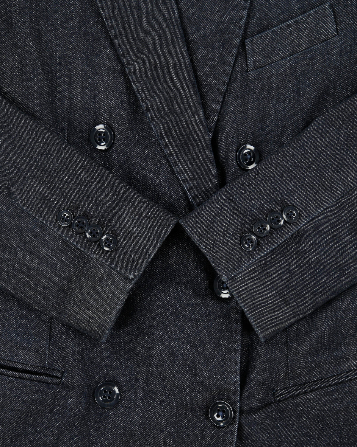 AW2015 Armani Exchange Women's Raw Indigo Denim Double Breasted Blazer Jacket - L