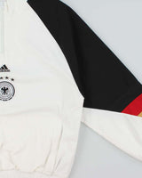 2022 Adidas Deutscher Fussball-Bund Embroidered Icon Canvas Quarter-Zip Pullover Jacket - S