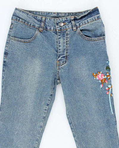 Vintage Y2k 00s Haphazard Embroidered Jeans - W26 L30