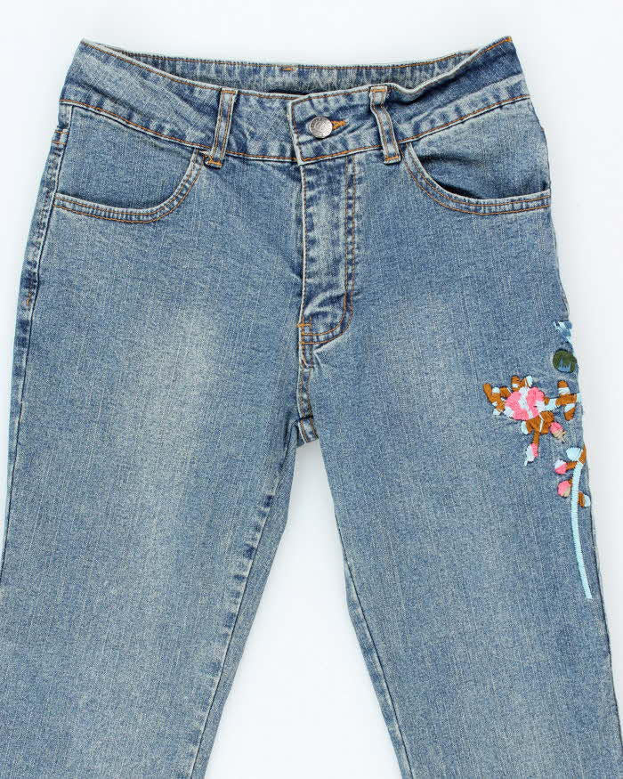 Vintage Y2k 00s Haphazard Embroidered Jeans - W26 L30