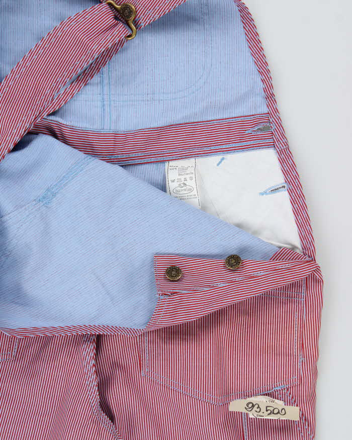 DSWT 1980s Fruit Of The Loom Pinstriped Dungarees - W30 L34