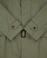 Vintage 1990s Daks Khaki Shimmer Plaid Lined Canvas Belted Mac - M