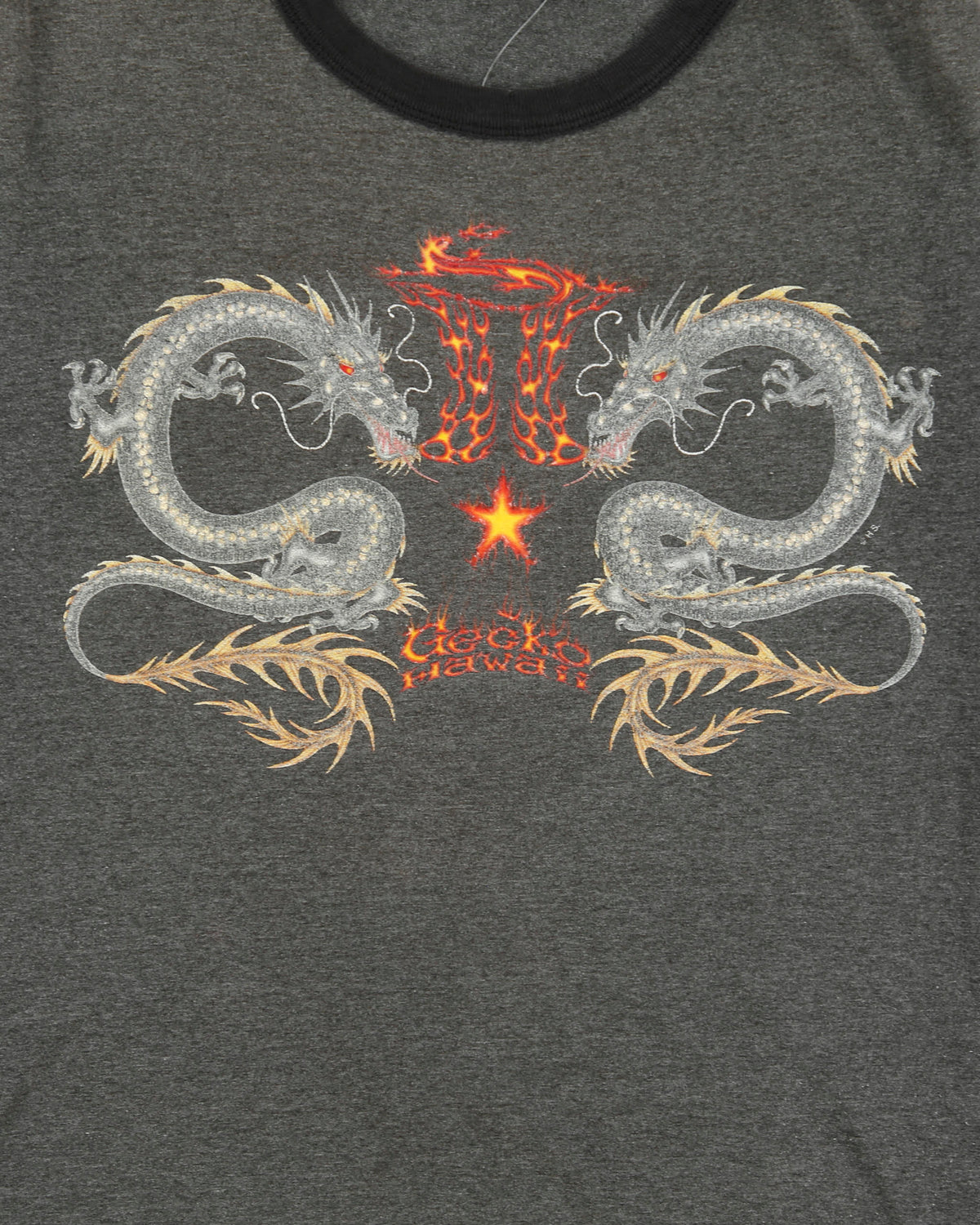 Vintage Y2K 00s Gecko Hawaii Heavyweight Dragon Graphic Crewneck T-Shirt - M