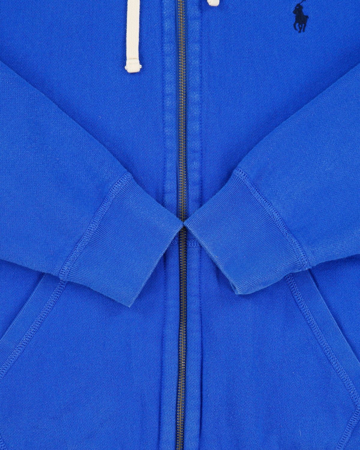 Polo Ralph Lauren Cobalt Heavyweight Fleece Lined Zip-Up Icon Hoodie - M