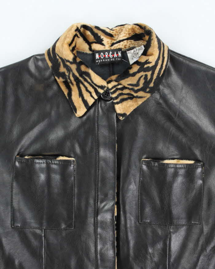 Vintage Y2k 00s Morgan De Toi Cheetah Leather Jacket - S
