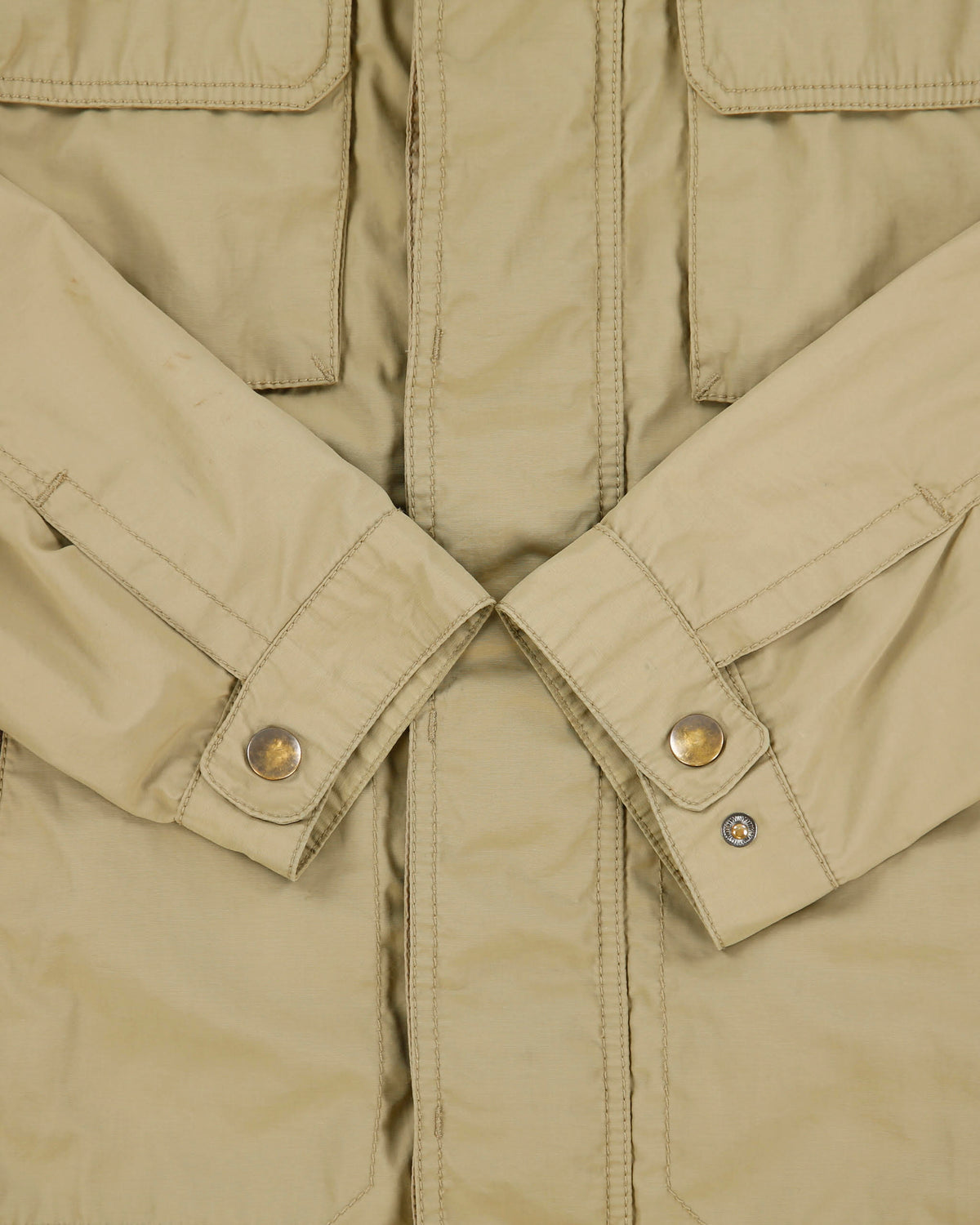 Vintage Y2K 00s Le Chateau Khaki Shell Cafe Racer Moto Jacket - S