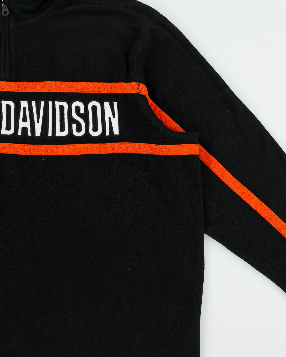 Vintage Harley Davidson Embroidered Spell Out Quarter-Zip Fleece - XXL