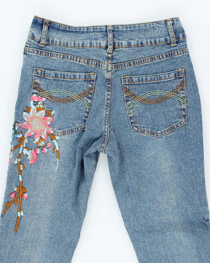 Vintage Y2k 00s Haphazard Embroidered Jeans - W26 L30