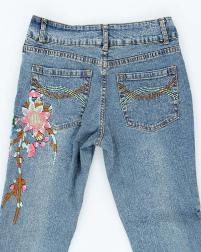 Vintage Y2k 00s Haphazard Embroidered Jeans - W26 L30