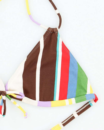 Vintage Y2k 00s Stripe Bikini Top - S/M