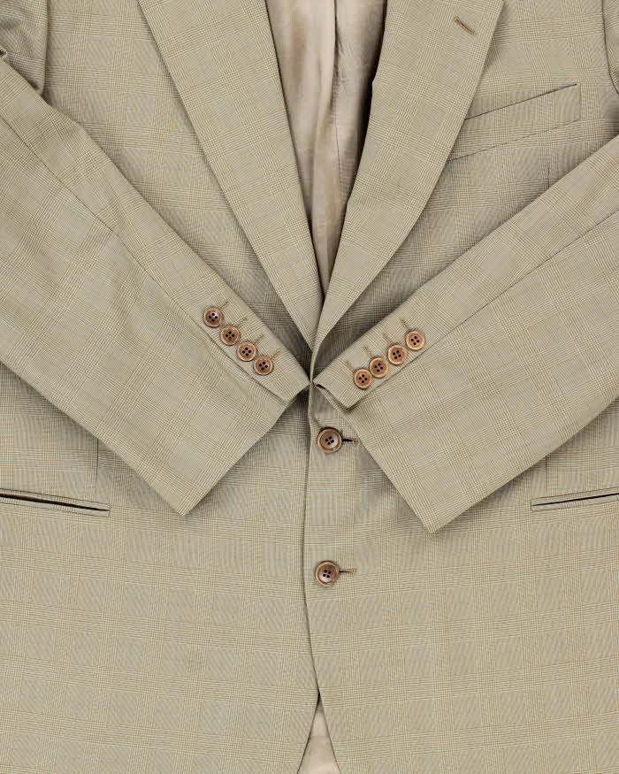 Vintage 1980s Valentino Uomo Wool Houndstooth Check Single Breasted Blazer - XXL