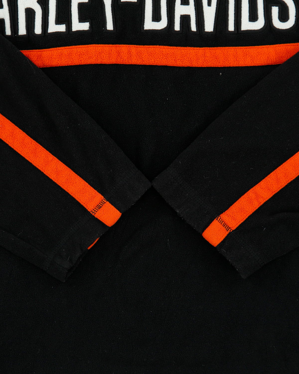 Vintage Harley Davidson Embroidered Spell Out Quarter-Zip Fleece - XXL