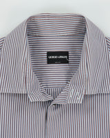Vintage 1990s Giorgio Armani Striped Long Sleeve Shirt - XL