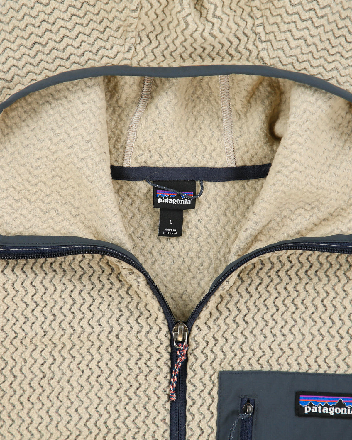 Patagonia R1 Air Desert Khaki Recycled Full-Zip Fleece Hoodie - L