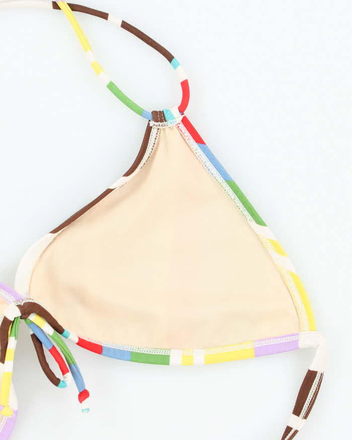 Vintage Y2k 00s Stripe Bikini Top - S/M