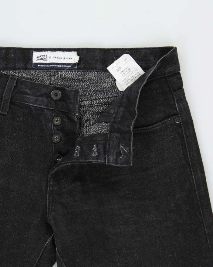 Naked & Famous x Frank & Oak Black Selvedge Twisted Welt Slim Fit Denim Jeans - W34 L34