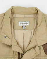 Vintage Y2K 00s Le Chateau Khaki Shell Cafe Racer Moto Jacket - S