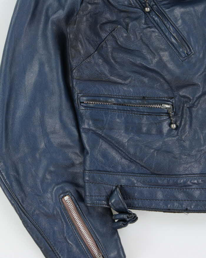 Vintage 1970s Lewis Leather AviaKit Cyclone Horsehide Made In England Biker Jacket - M