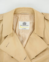 Vintage 1970s Aquascutum Women's Khaki Made In America Aqua 5 Waterproof Canvas Double Breasted Trench Coat - L