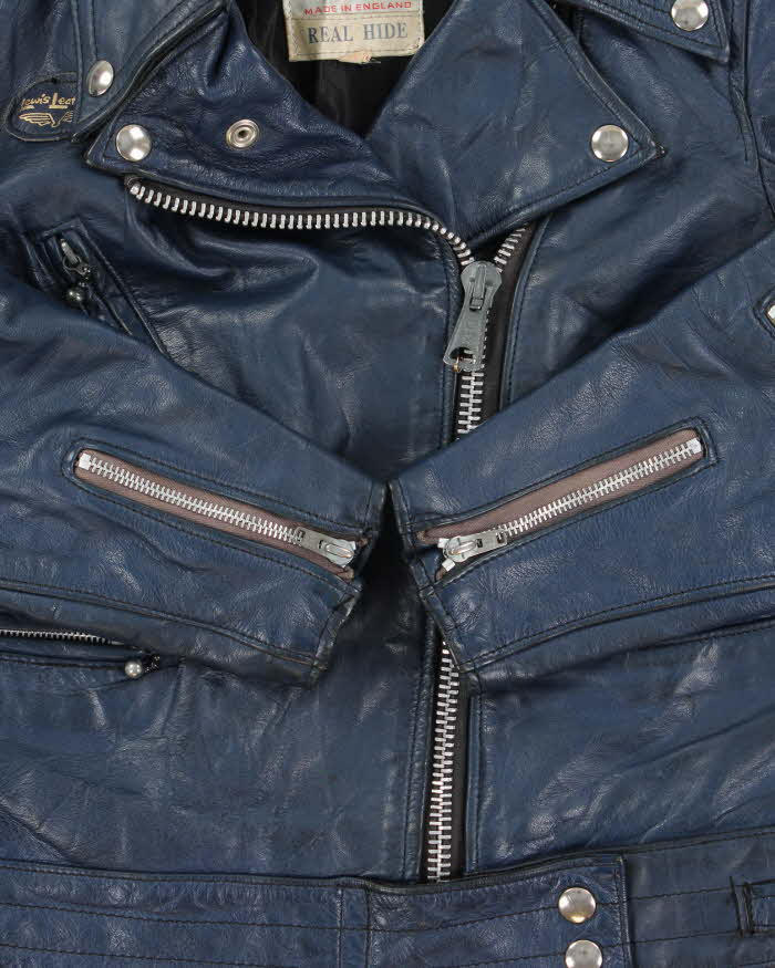 Vintage 1970s Lewis Leather AviaKit Cyclone Horsehide Made In England Biker Jacket - M