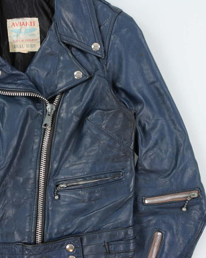 Vintage 1970s Lewis Leather AviaKit Cyclone Horsehide Made In England Biker Jacket - M